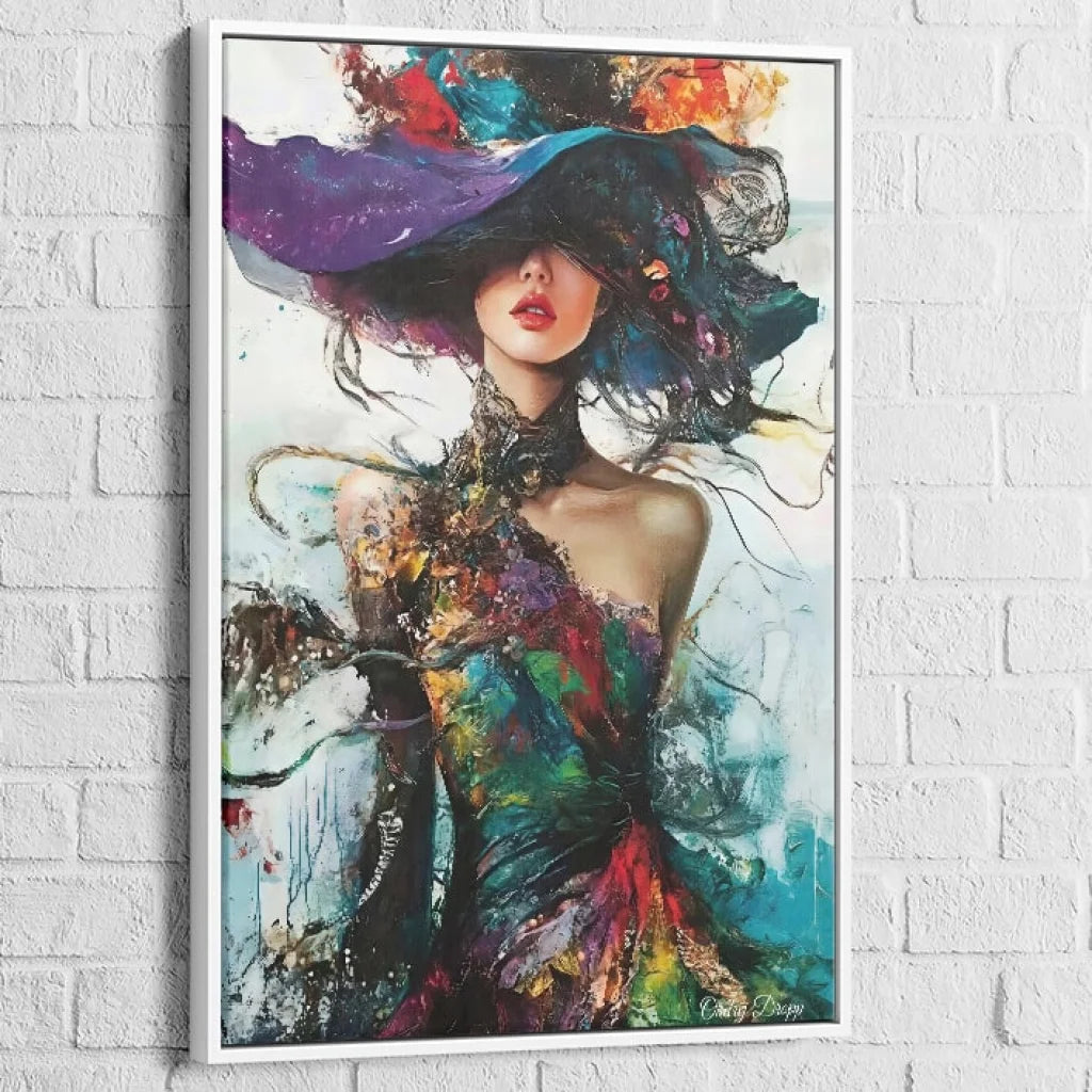 tableau moderne glamour cadre blanc