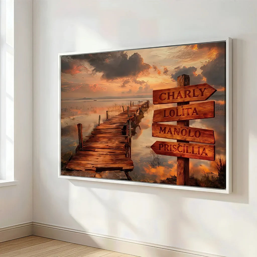 tableau mural personnalisé prénoms ambiance nature