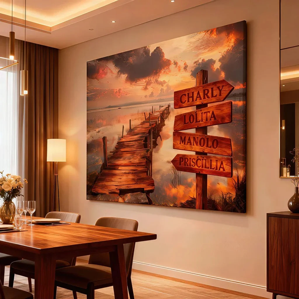 tableau personnalisé panneaux directionnels prénoms famille