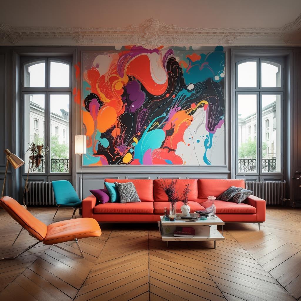 Comment intégrer un graffiti dans un salon moderne et épuré ? - Montableaudeco