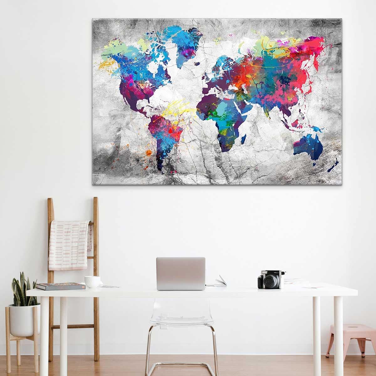 Un Tableau Carte du monde chez vous - Montableaudeco