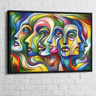 Tableau Contemporain Visages du Vivant - Montableaudeco