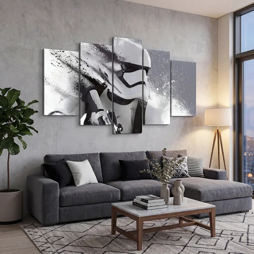 Déco murale Stormtrooper Star Wars en 5 parties pour salon