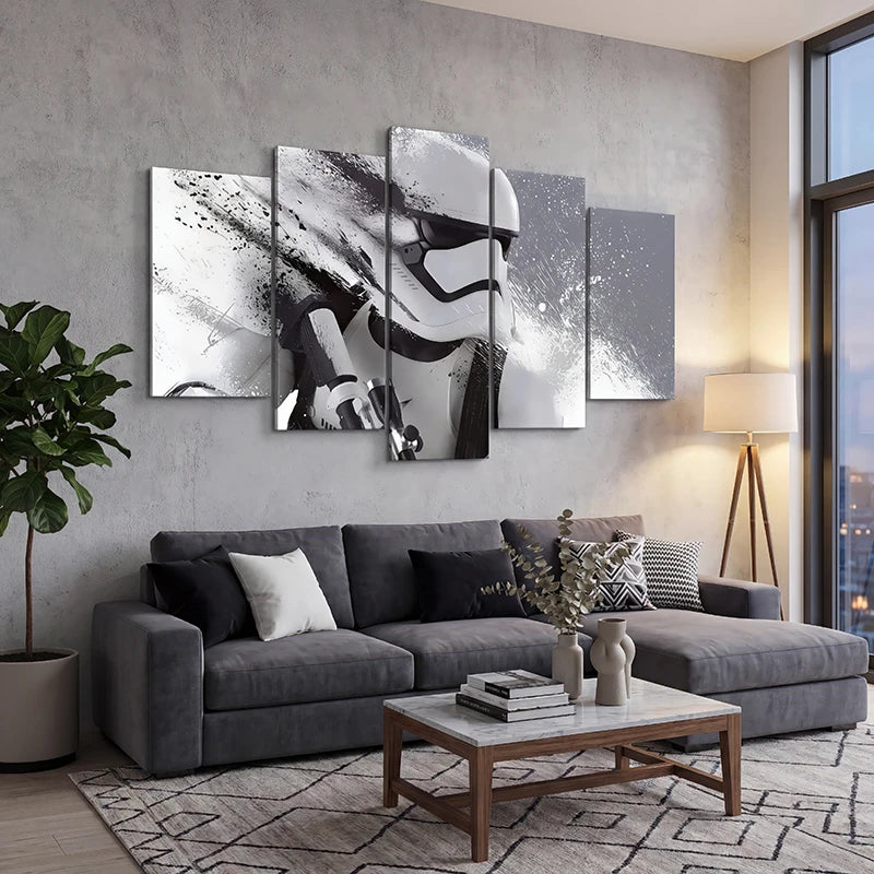 Déco murale Stormtrooper Star Wars en 5 parties pour salon