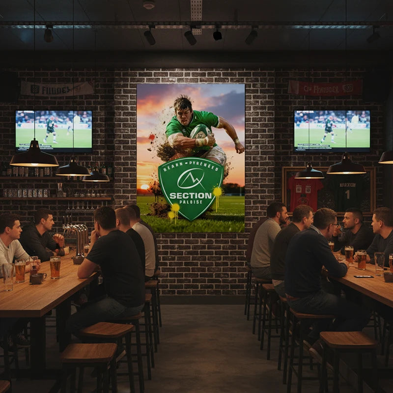 Décoration murale rugby Section Paloise salon