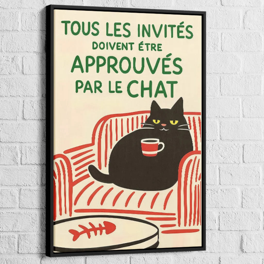 Illustration chat minimaliste pour déco d’entrée