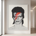 Tableau David Bowie avec éclair rouge et bleu, pièce rock ou chambre musicale