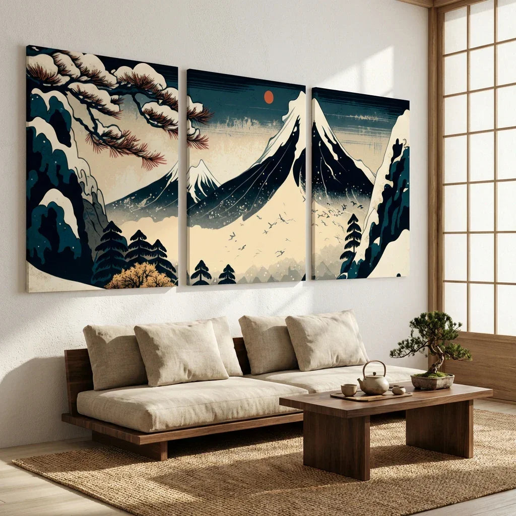 Tableau  Japonais Tryptique Montableaudeco