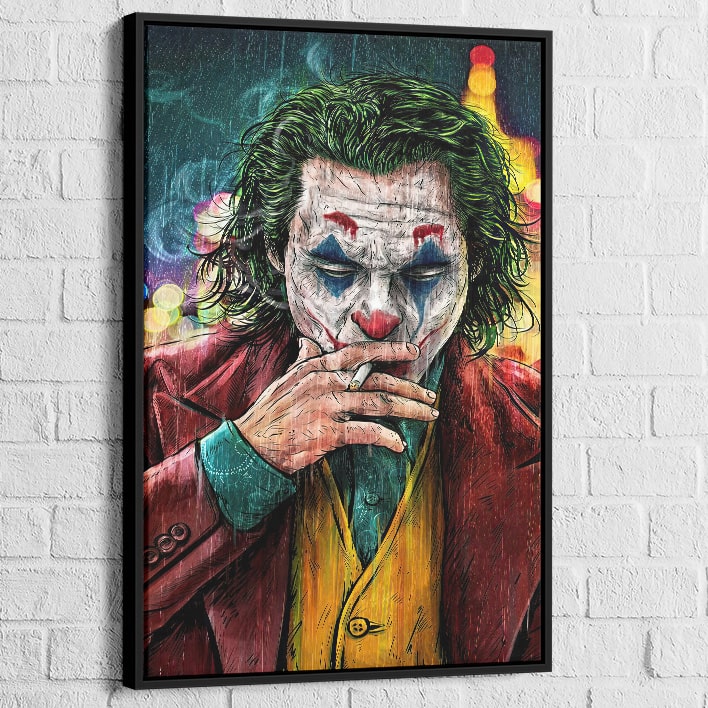 Tableau Joker Le Clown Sombre cadre noir