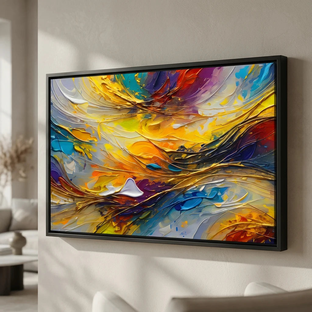 Tableau art abstrait multicolore intérieur moderne