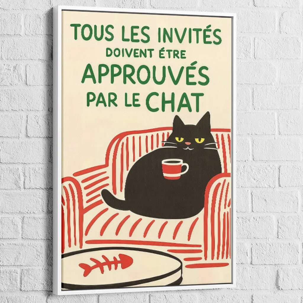 Toile décorative chat humoristique style moderne