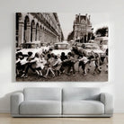 Toile tendue photo Paris vintage noir et blanc Les tabliers de la rue de Rivoli tableau pour salon