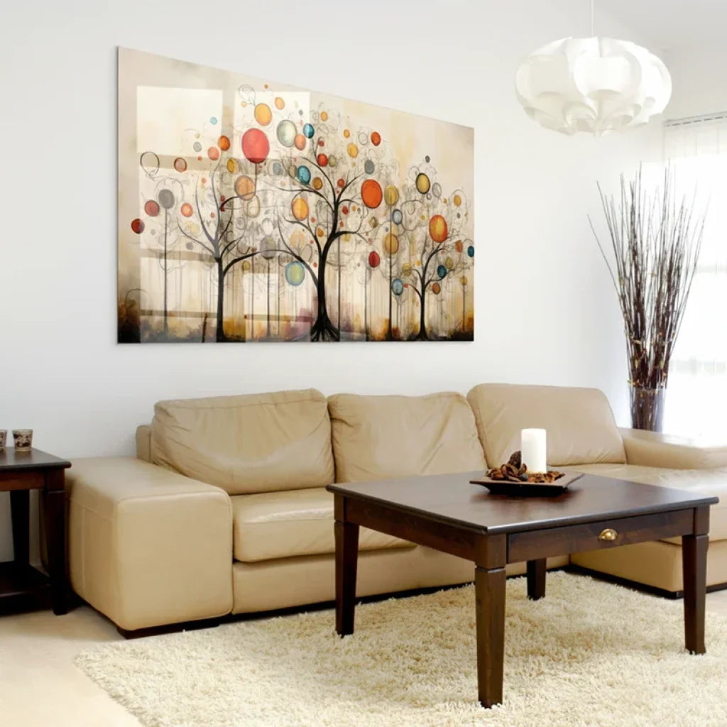 art mural arbre stylisé les sphères du bois dormant plexiglas