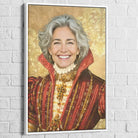 Portrait d’époque personnalisé femme en costume doré

