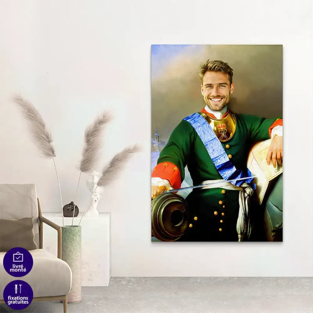 Montage photo homme en uniforme d'époque type Napoléon

