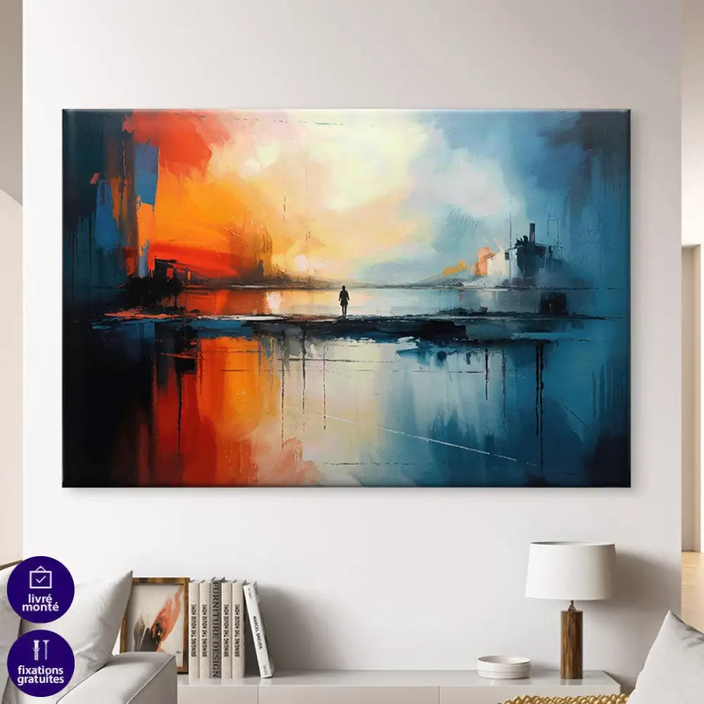 Tableau Abstrait Horizons Contraires 3