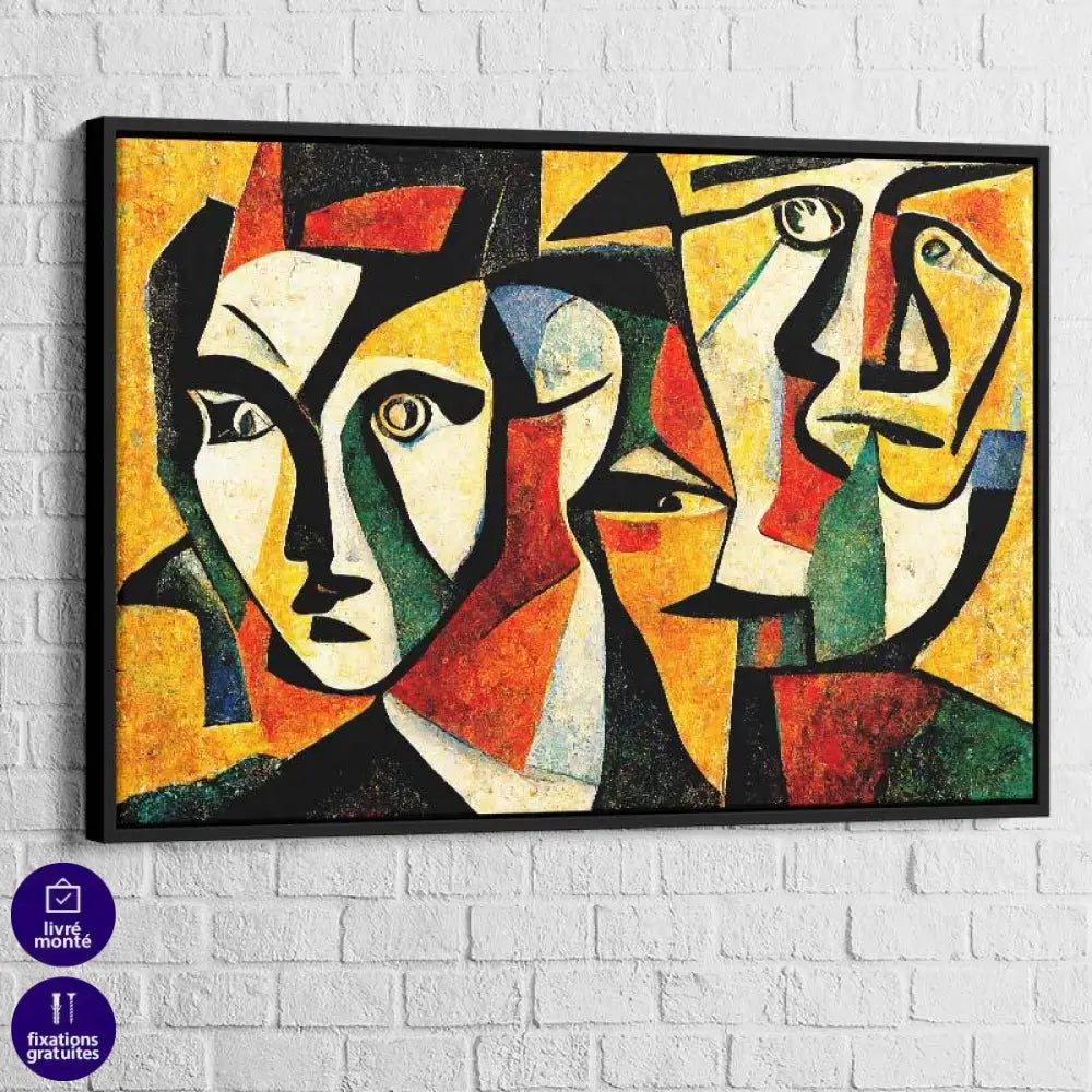 Tableau Abstrait Les Visages - Montableaudeco