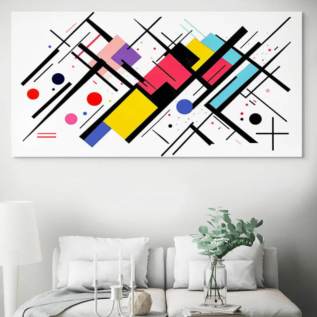 Tableau Abstrait Lignes en Mouvement Tableau Abstrait