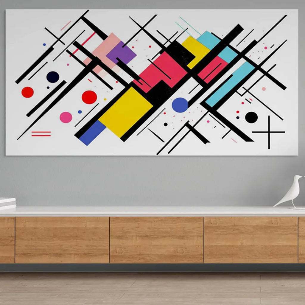 Tableau Abstrait Lignes en Mouvement Tableau Abstrait