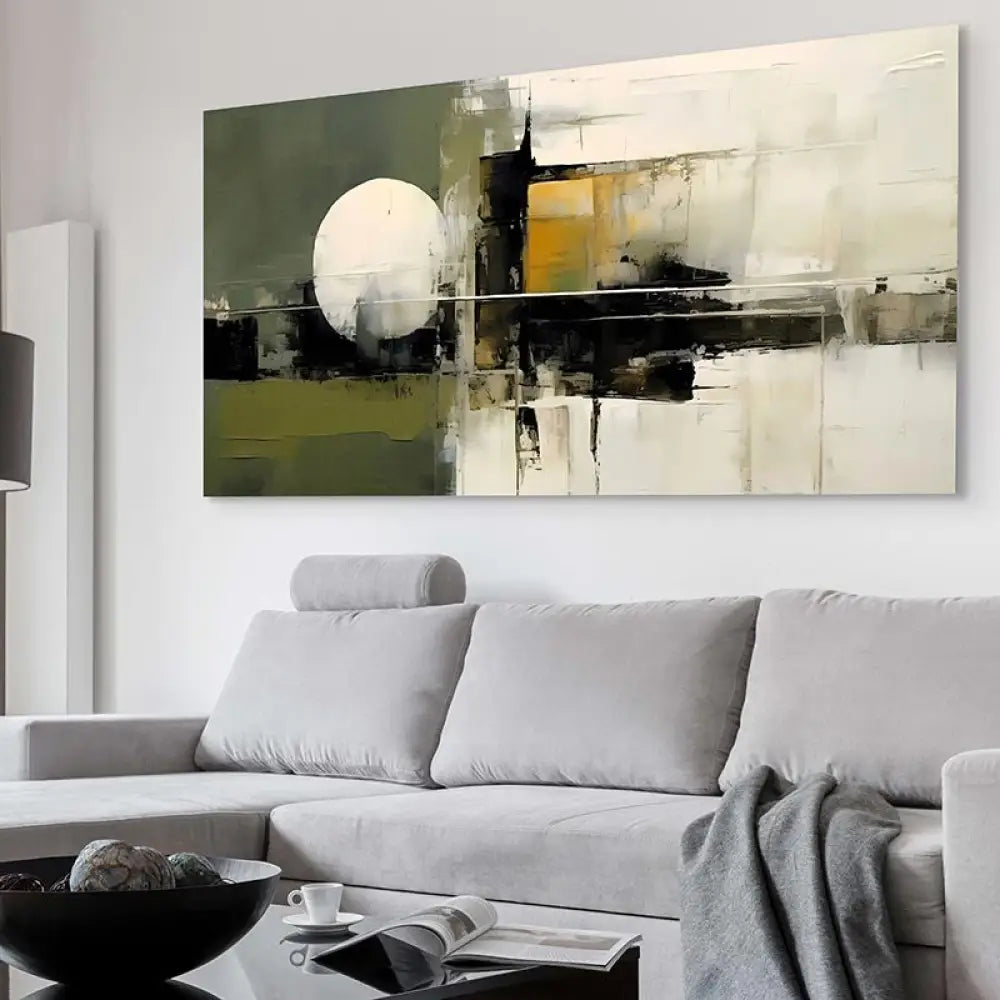 Tableau Abstrait Lumière et Ombre 40x80cm / Toile tendue sur châssis Tableau Abstrait