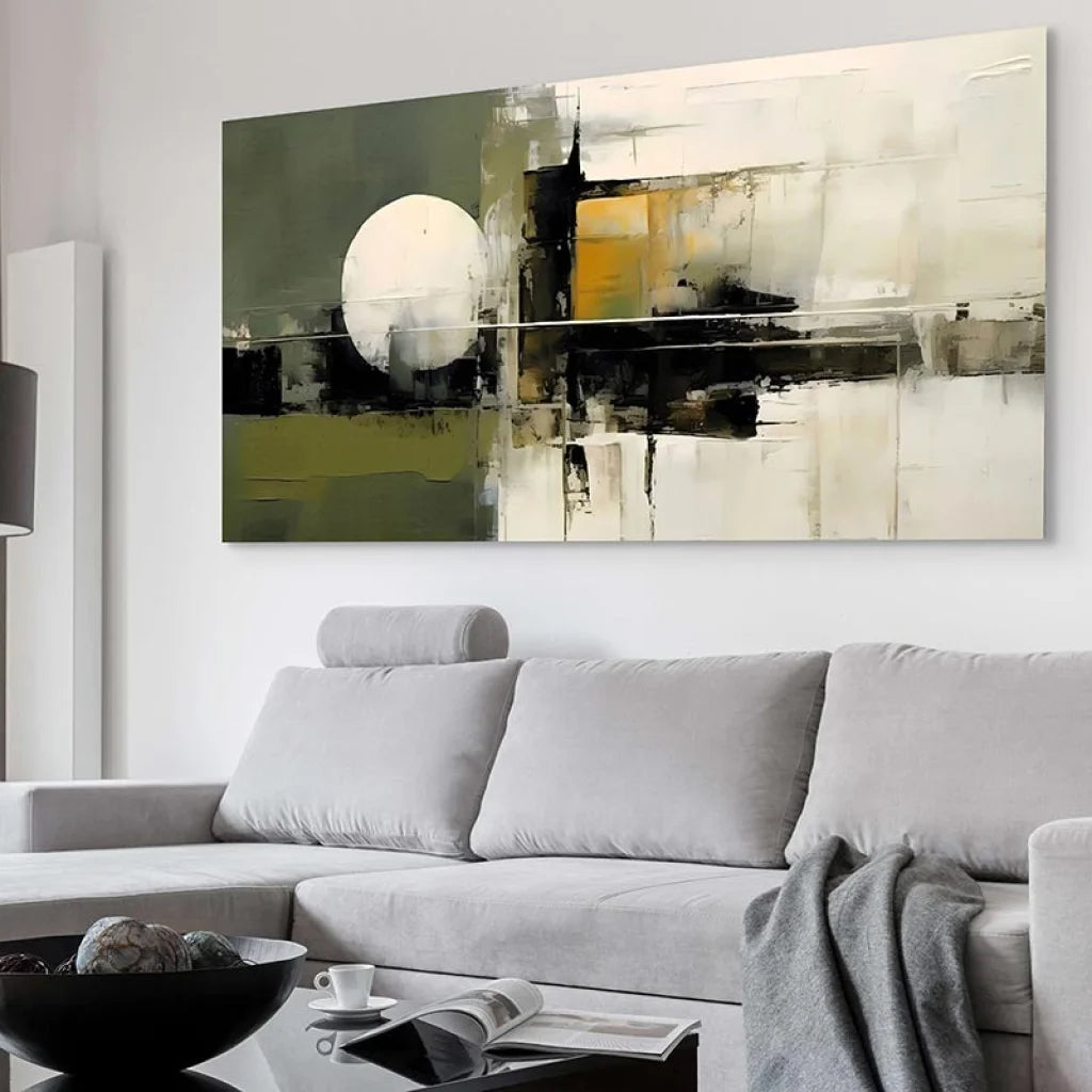 Tableau Abstrait Lumière et Ombre 40x80cm / Toile tendue sur châssis Tableau Abstrait