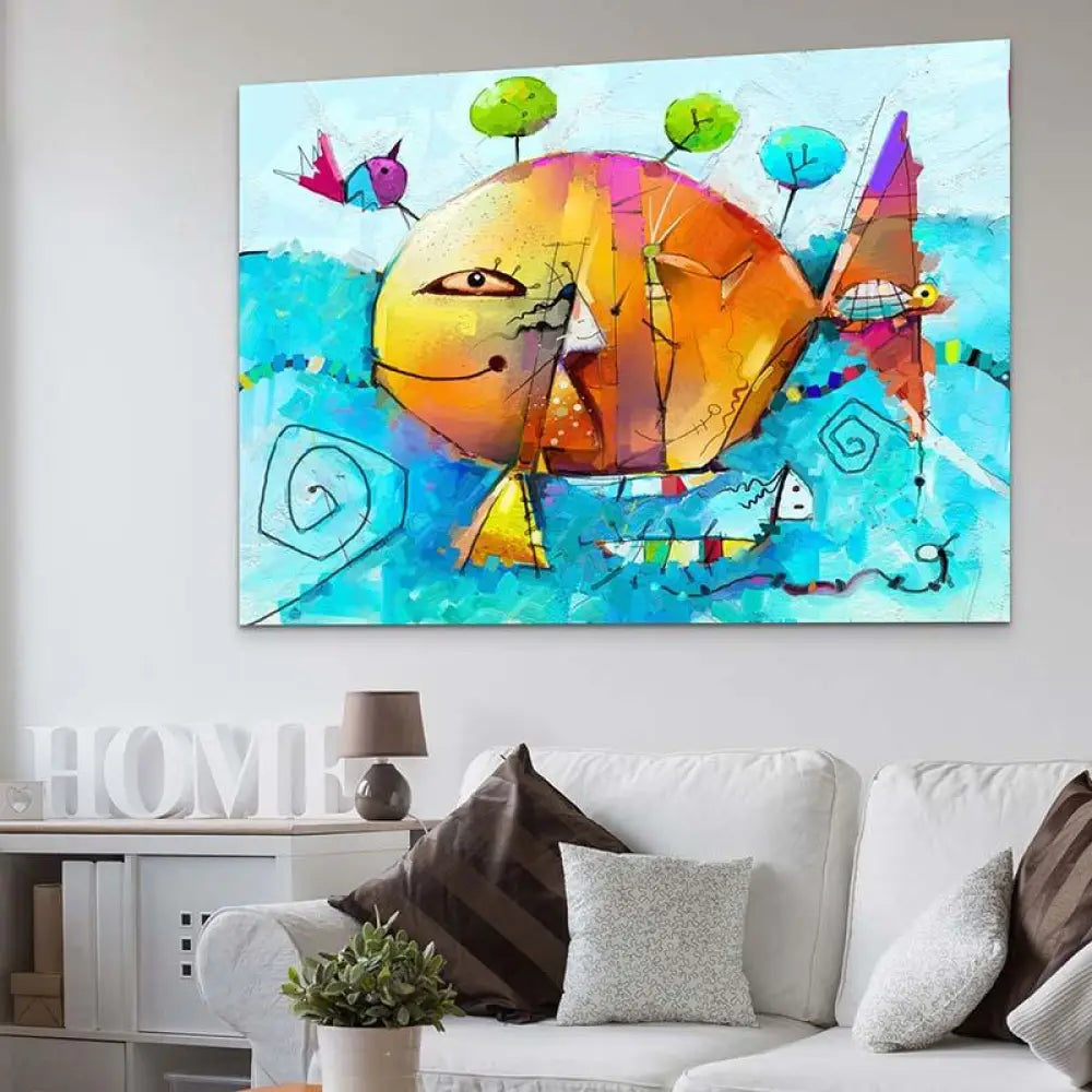 Tableau Abstrait World Fish - Montableaudeco