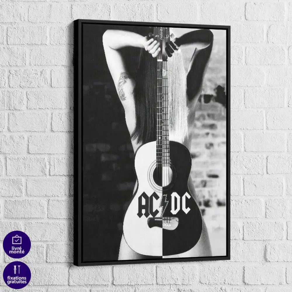 Tableau ACDC noir et blanc - Montableaudeco