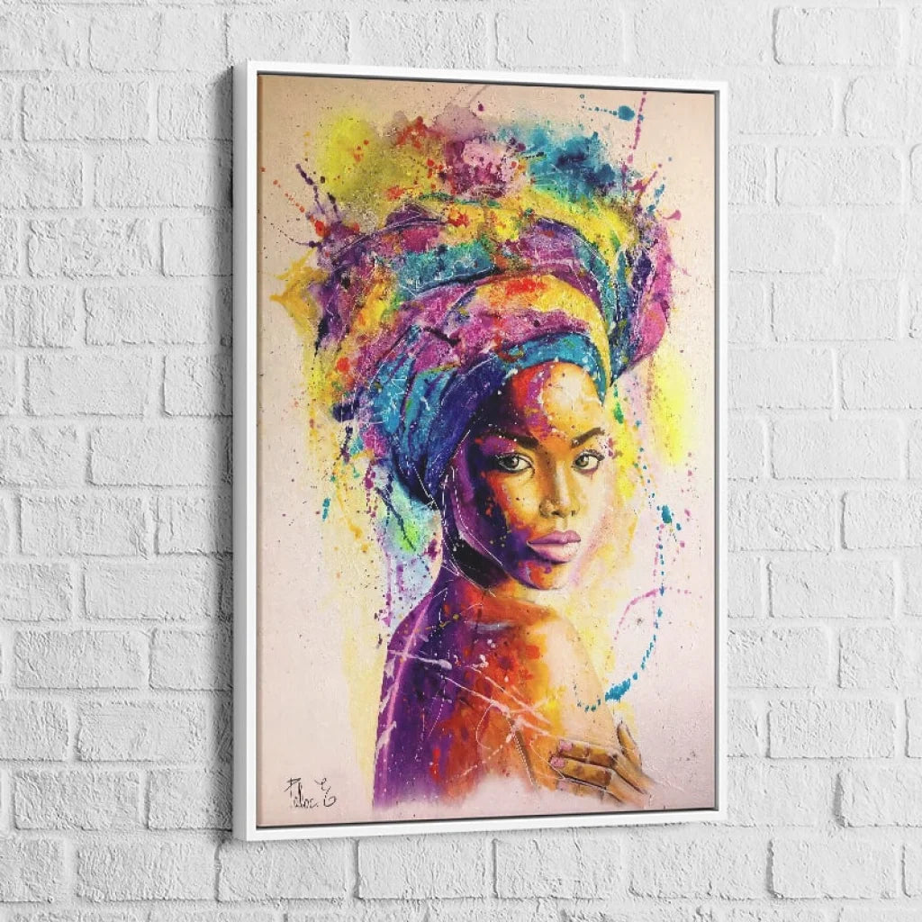 tableau afrique jolie femme coloré