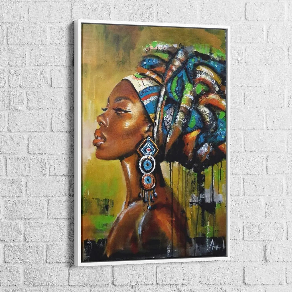 cadre flottant portrait femme du pays style ethnique chic