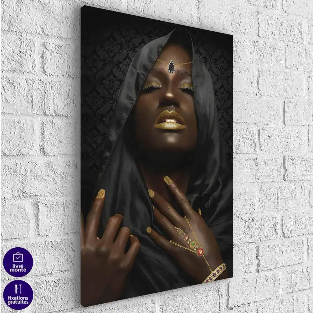 Tableau Afrique Noir et Or Collections 6 Pièces - Montableaudeco