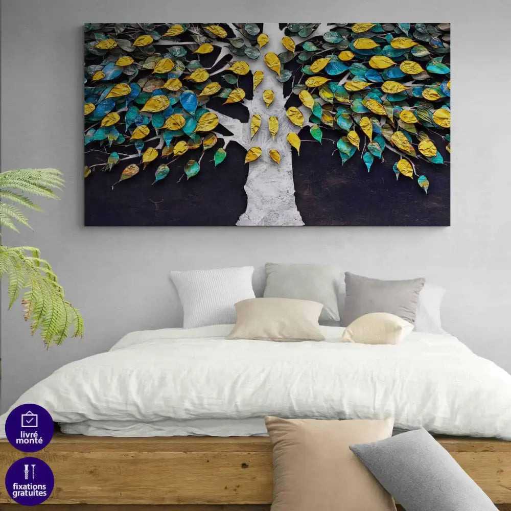 Tableau Arbre Multi Couleur Les Feuilles - Montableaudeco