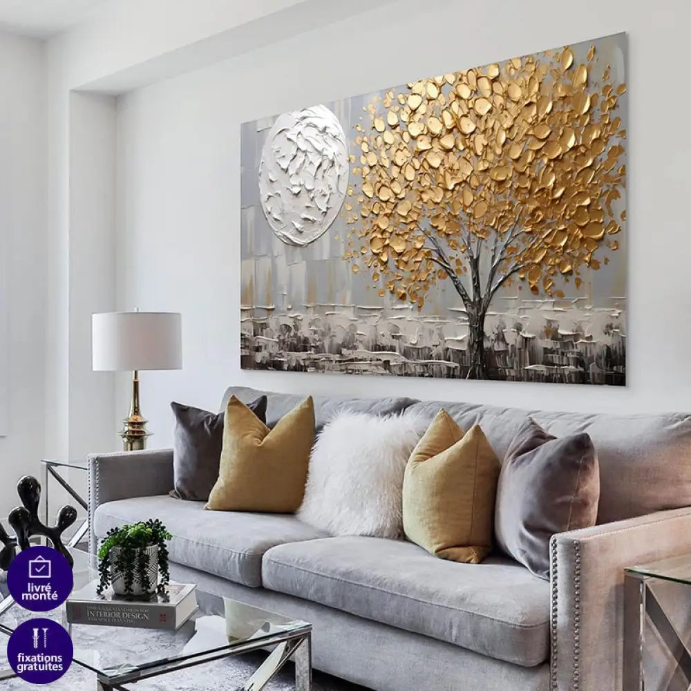 Tableau Arbre Nocturne d’Or Tableau Arbre