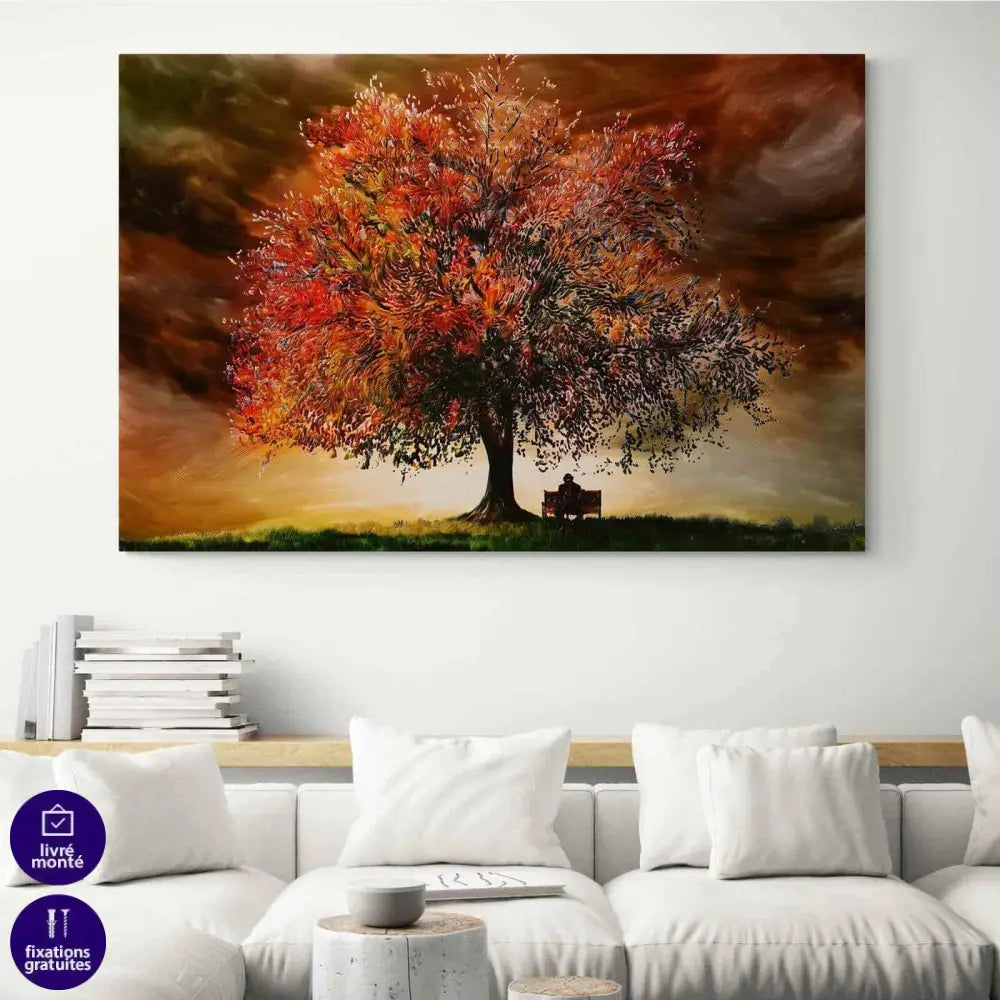 Tableau Arbre Rouge Seule - Montableaudeco