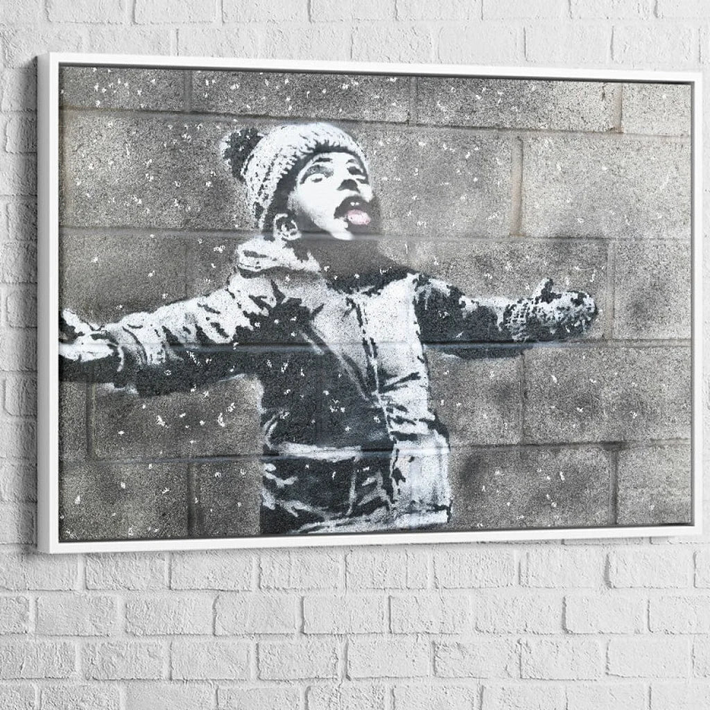 Tableau Banksy Ash Boy 40x60cm / Cadre Blanc Tableau Banksy