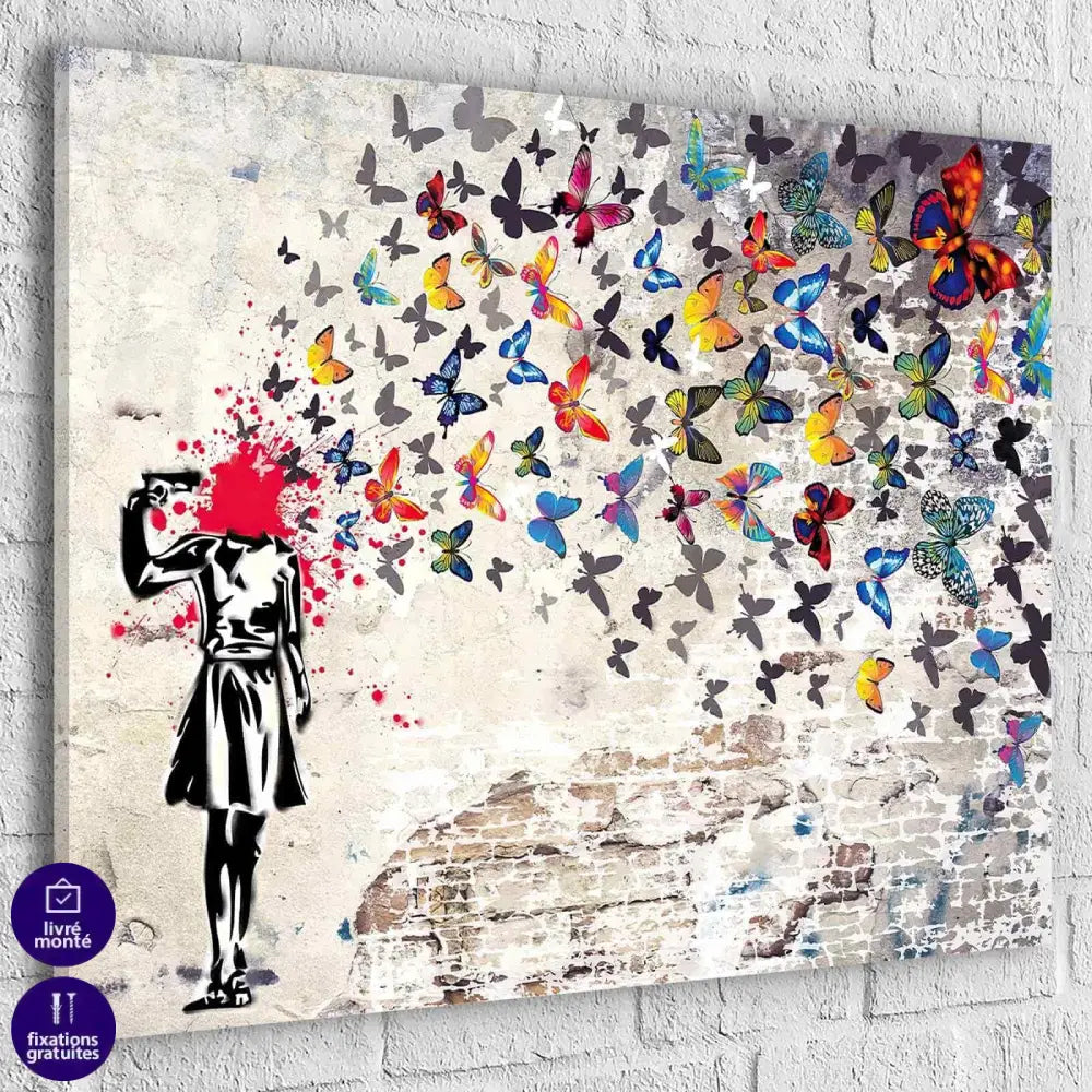 Tableau Banksy Butterfly - Montableaudeco