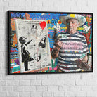 Décoration murale street art avec message engagé et visuel pop

