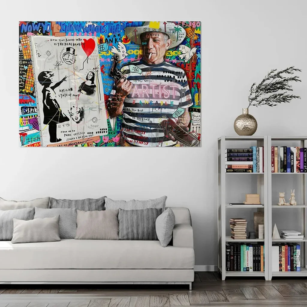 Œuvre urbaine satire de l’art bankable et du capitalisme

