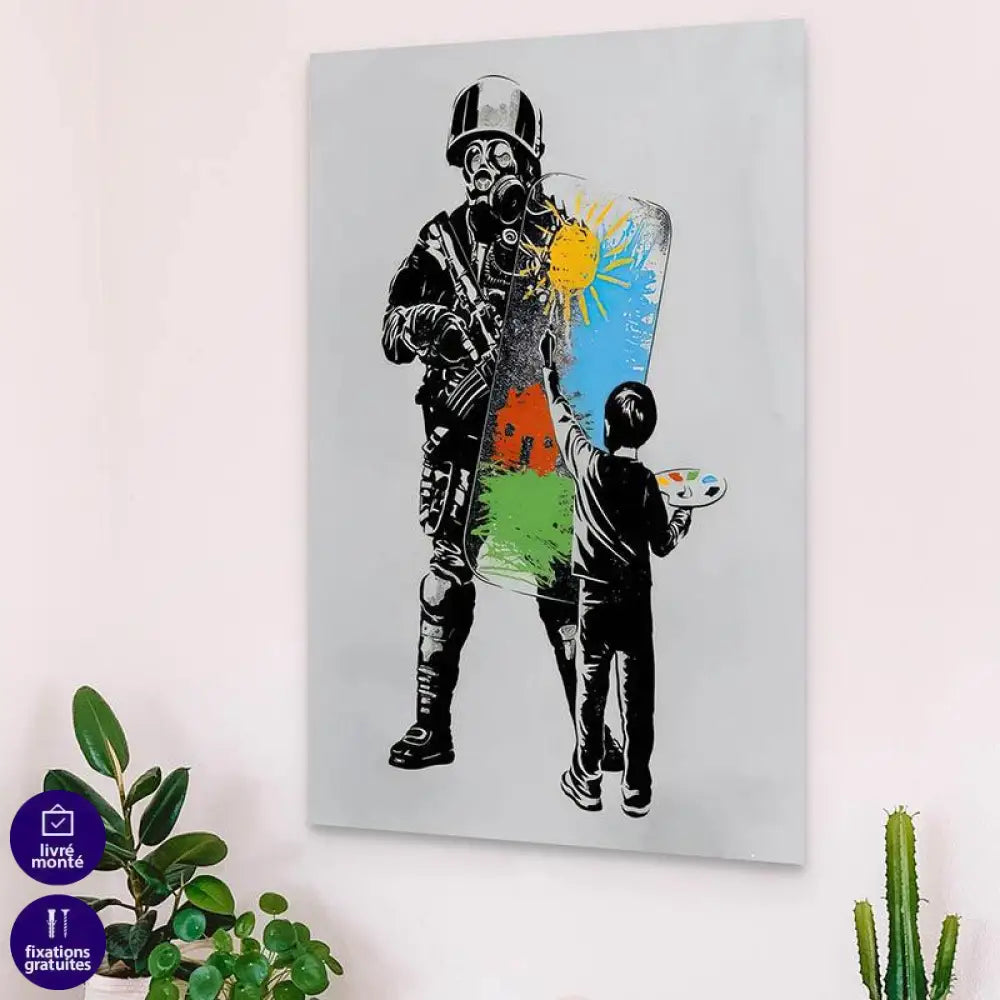 Tableau Banksy L'enfant Manifest - Montableaudeco
