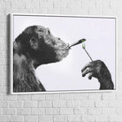 Tableau Banksy Monkey Smooking 40x60cm / Cadre Blanc Tableau Banksy