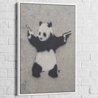 Tableau Banksy Panda With Guns 40x60cm / Cadre Blanc Tableau Banksy