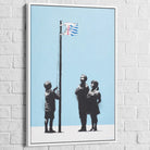 Tableau Banksy Very Little Helps 40x60cm / Cadre Blanc Tableau Banksy
