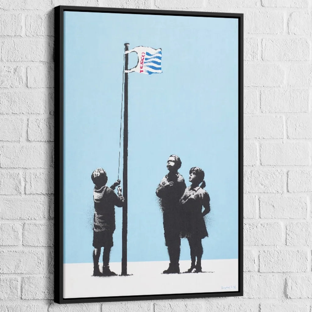 Tableau Banksy Very Little Helps 40x60cm / Cadre Noir Tableau Banksy