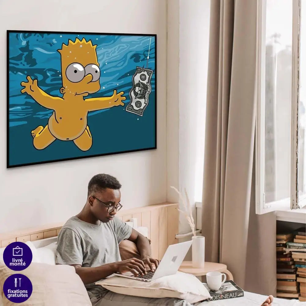 Tableau Bart Simpson Nirvana - Montableaudeco