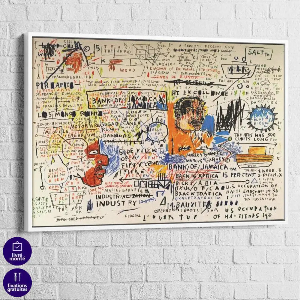 Tableau Basquiat 50 cent Piece 1983 - Montableaudeco
