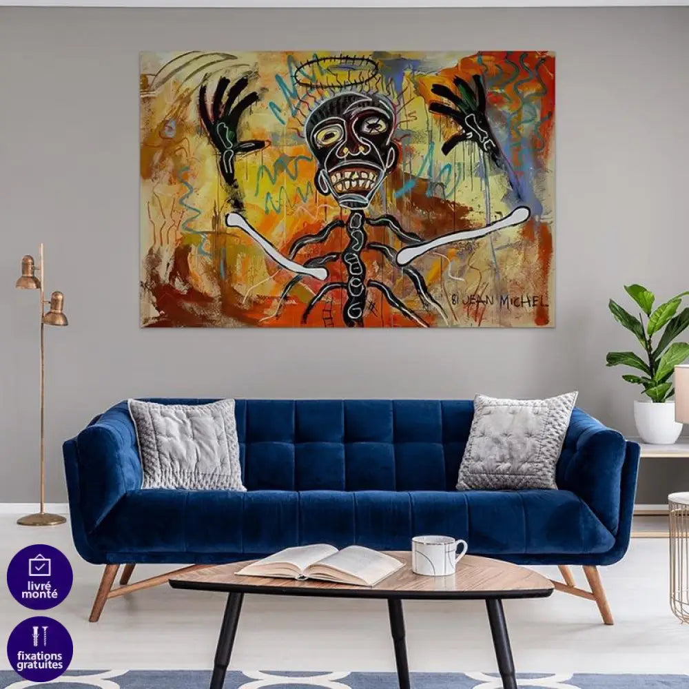 Tableau Basquiat AM NIGHT TIME 1981 - Montableaudeco