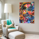 art mural urban mask regard magnétique palette chaude et froide