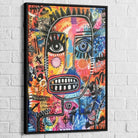 tableau basquiat urban mask avec cadre noir