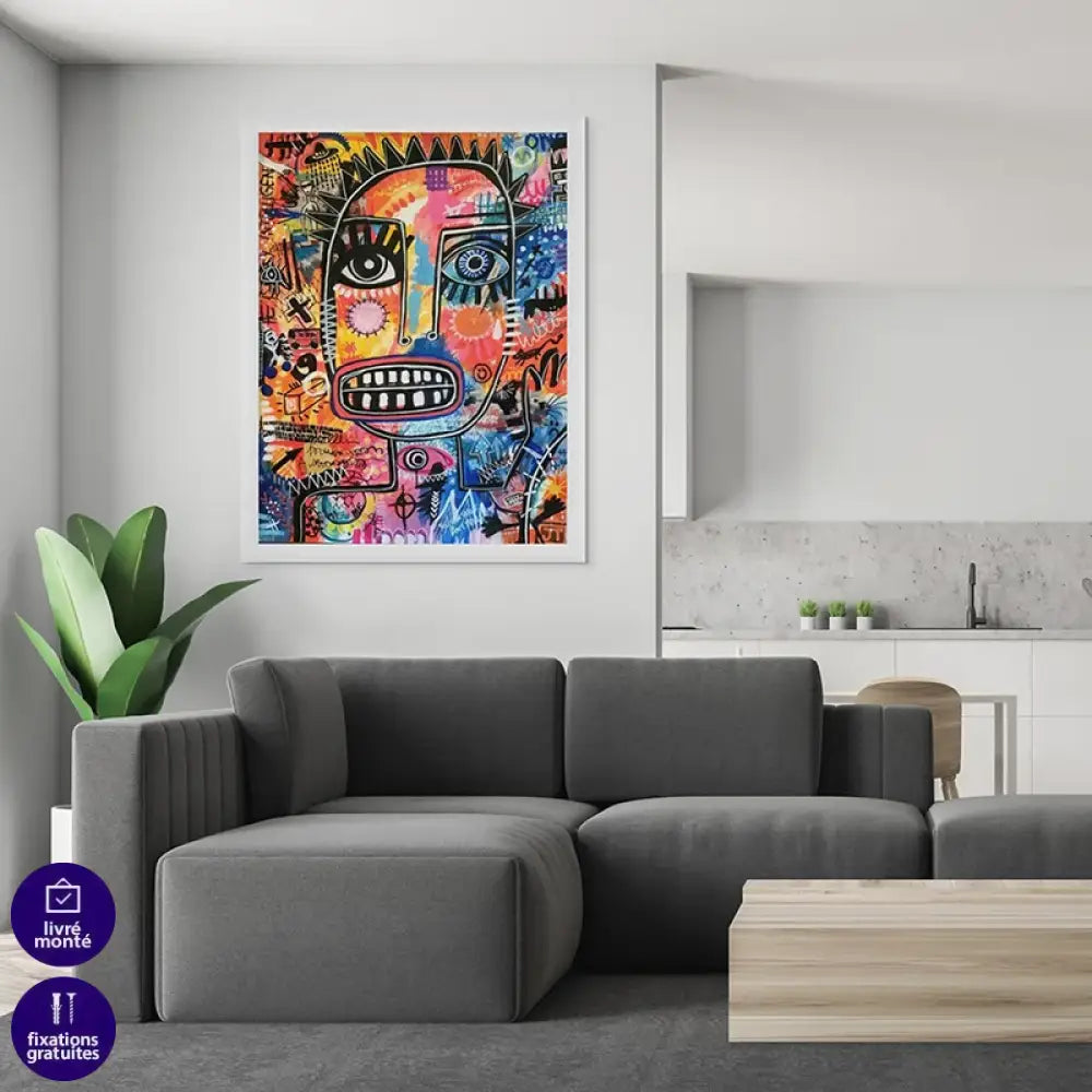 totem urbain abstrait portrait expressif style street art contemporain