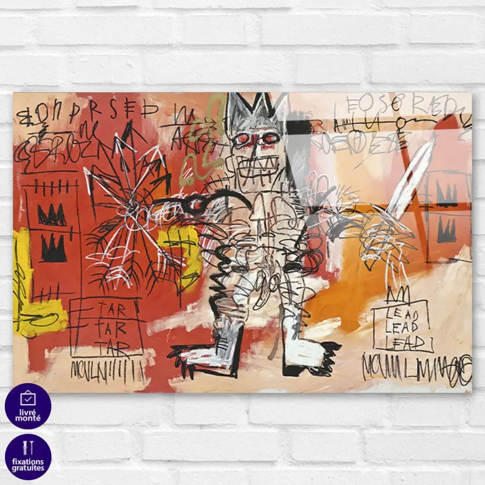 Tableau Basquiat Warrior Graffiti - Montableaudeco
