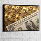 Tableau Bit Coin Dollar 40x60cm / Cadre Noir Tableau Fleur
